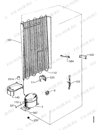 Взрыв-схема холодильника Electrolux ER7533I - Схема узла Functional parts